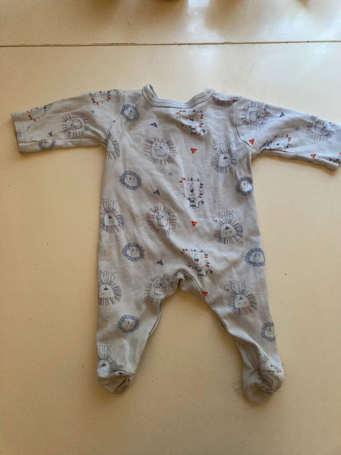 Lot bébé 3 mois thème lions - gilet + pyjama assorti - photo numéro 6