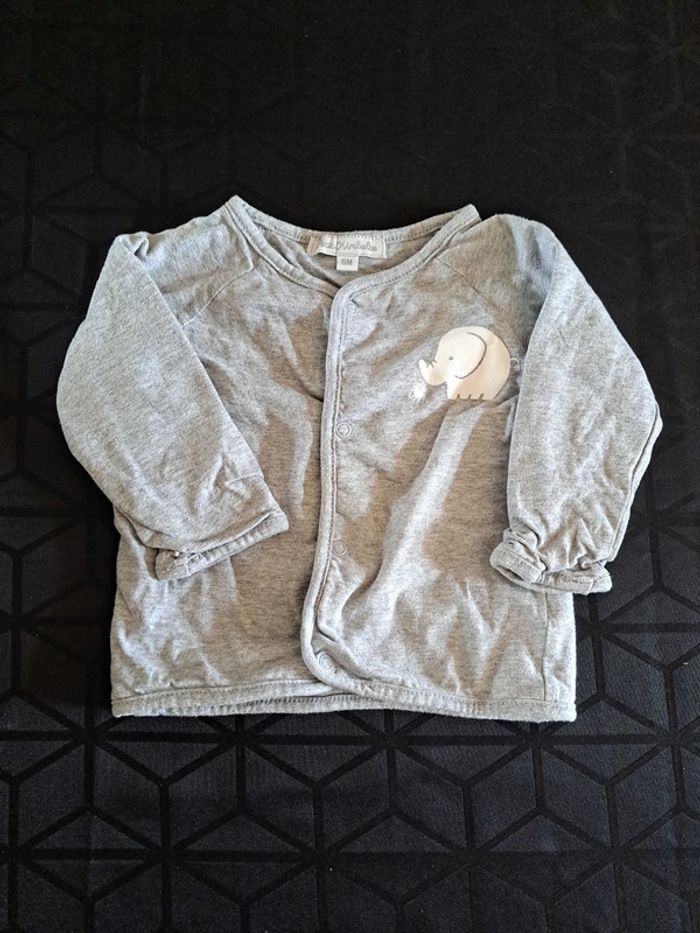 Gilet gris petit éléphant 6mois