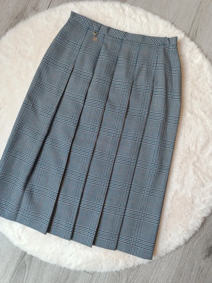 Jupe plissée carreaux prince-de-galles – Taille 38 (M)