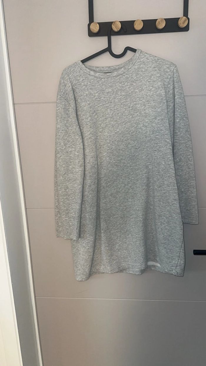 Sweat tunique Zara gris – Taille S – Style casual chic