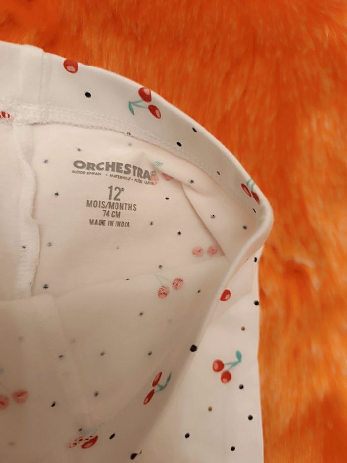 1€ Short cycliste - Legging court pois cerises T. 12 mois Orchestra - photo numéro 7