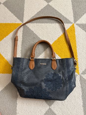 Sac à main Desigual | Bleu marine et marron | 39 X 24 cm