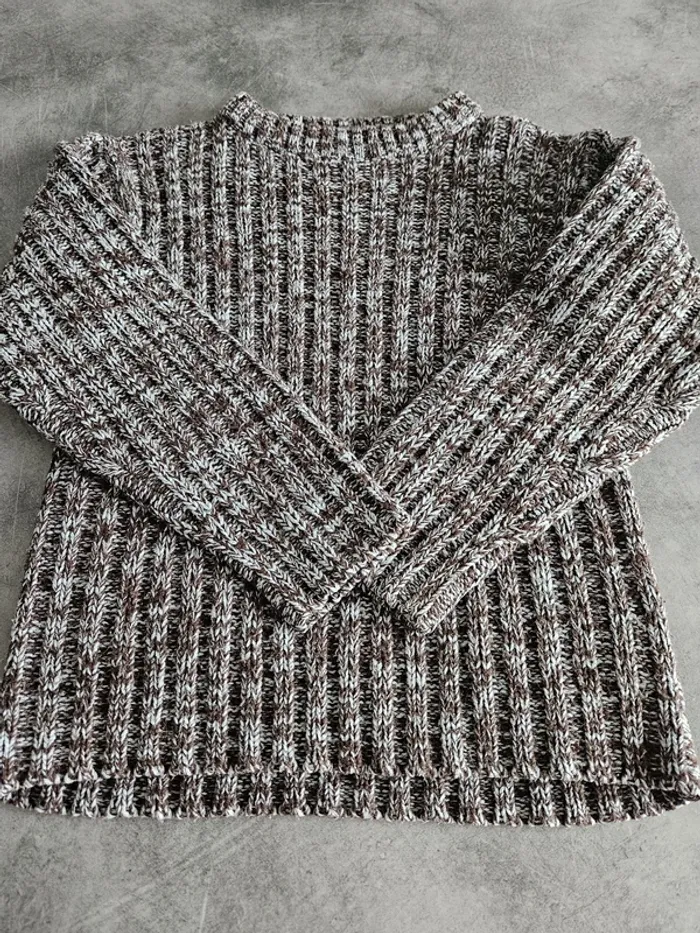 Pull chaud à mailles garçon - Taille 10 ans (138cm) - Tissaia - Chiné gris marron - photo numéro 7