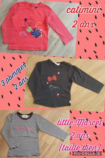 Lot de 3 hauts manches longues 2 ans