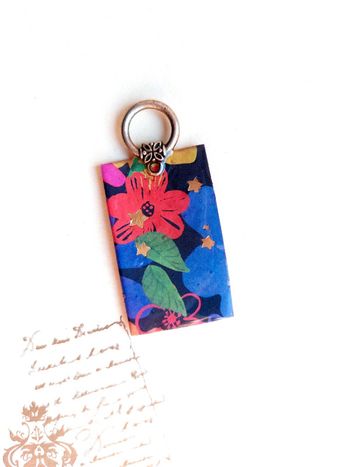 Magnifique pendentif coloré style vintage bohème