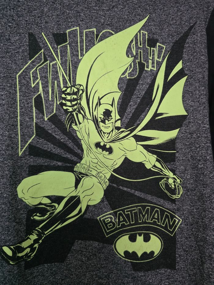 TEE-SHIRT MANCHE LONGUE BATMAM FLUORESCENT TAILLE 6ANS - photo numéro 2