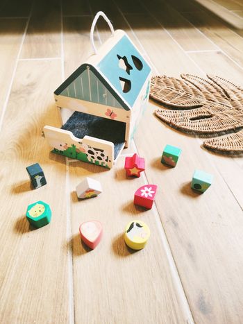 🏠 Maison boîte à formes/animaux à encastrer en bois marque Vertbaudet