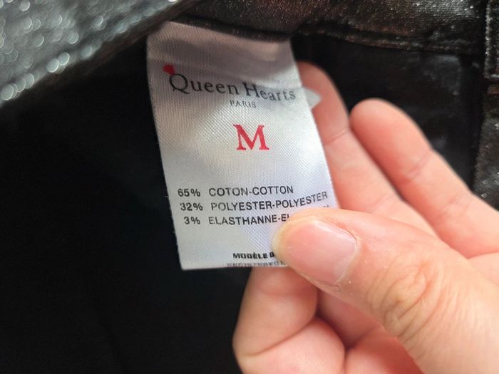 Pantalon simili cuir noir queen hearts paris - taille m - photo numéro 4