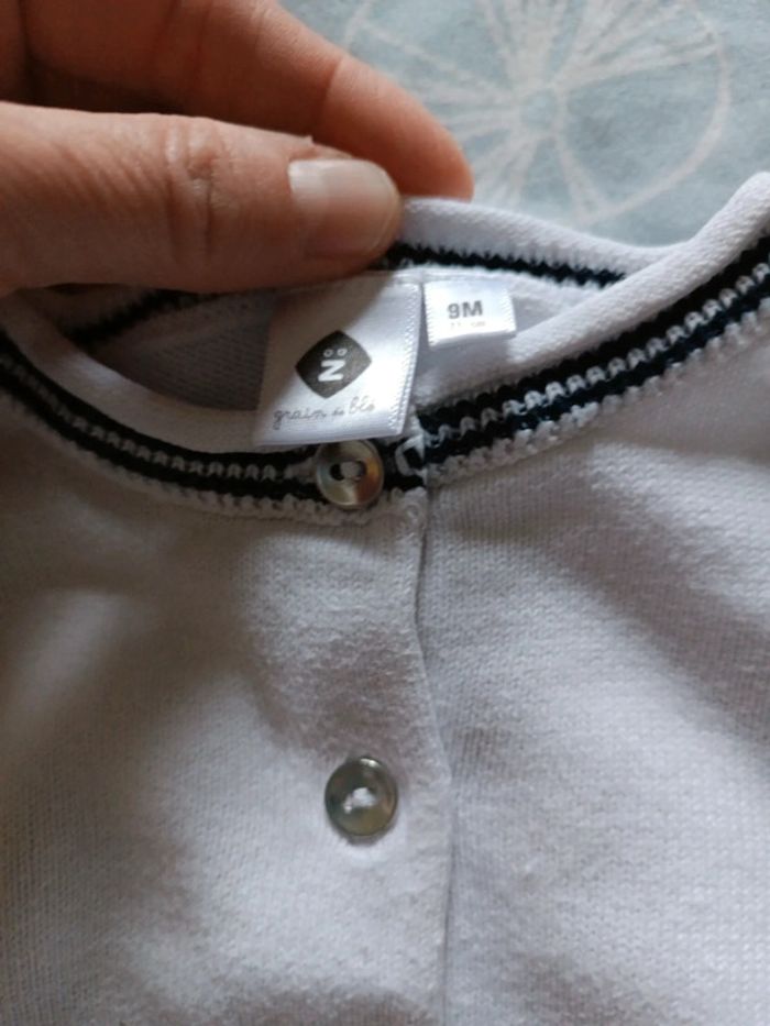 Gilet court blanc bleu marine - photo numéro 2