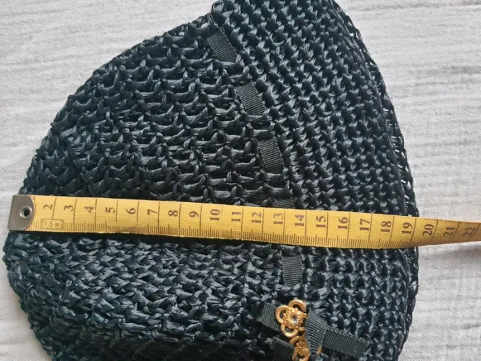 Chapeau noir raphia - photo numéro 6