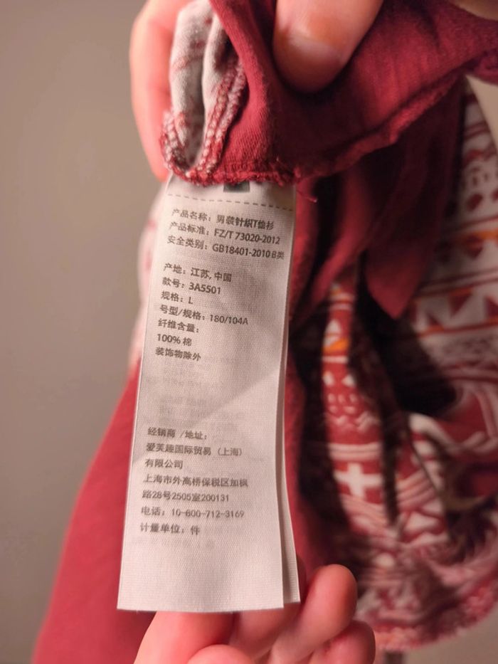 T-shirt Hollister Homme Taille L Rouge Motif - photo numéro 5