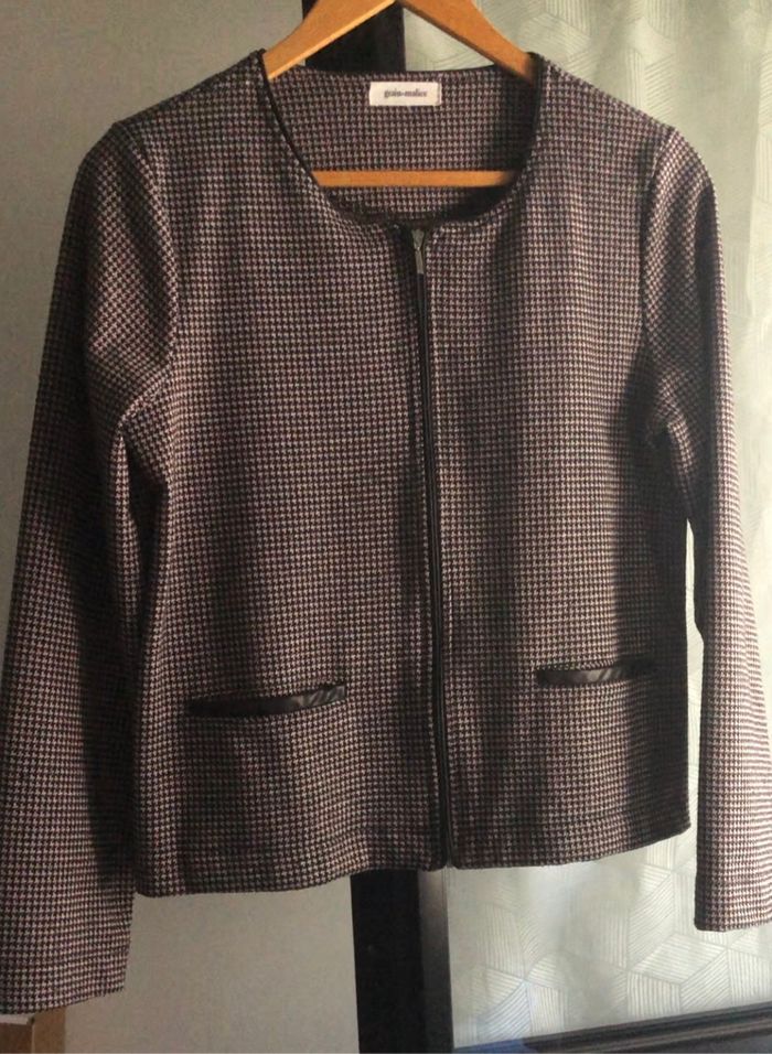 Veste noir rose brillant et blanc Grain de Malice taille 44
