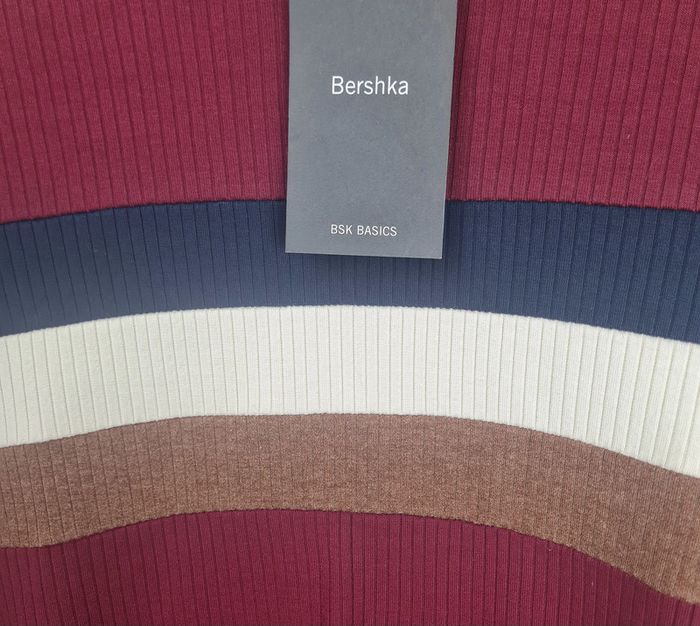 Robe, Tunique Rayée Façon Pull, Manche 3/4, Bershka, Taille M - photo numéro 10