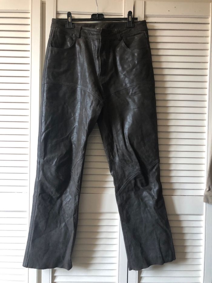 Pantalon cuir moto femme
