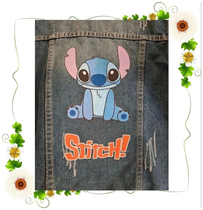 Cazadora vaquera stitch estampado en espalda - photo numéro 2