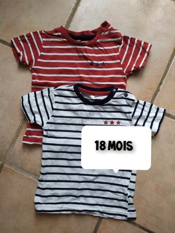 Lot de tshirt rayé blanc et rouge