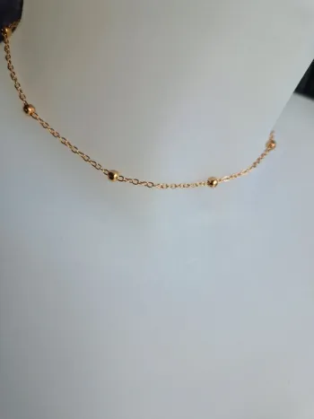 Collier fantaisie doré ras de cou