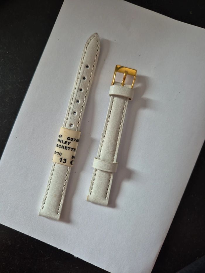 Bracelet montre blanc 12mm cuir