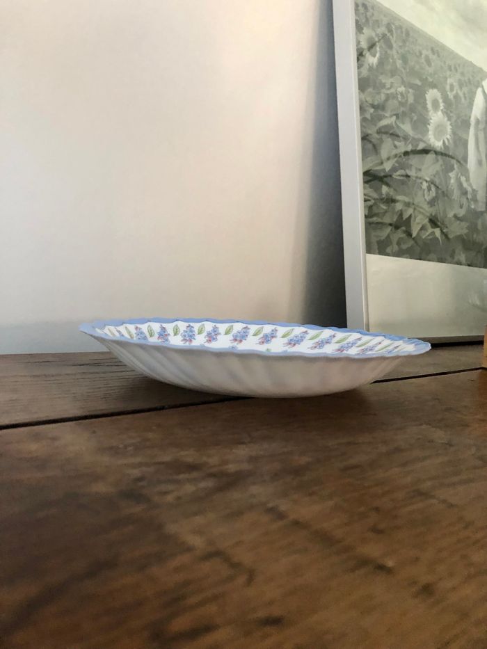 Lot de 4 assiettes creuses Arcopal imprimé bleu floral - photo numéro 4