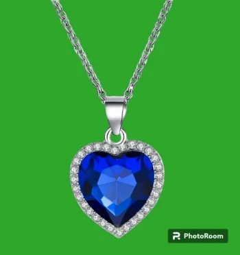 Océan Coeur Foncé Bleu Cristal Pendentifs Déclaration Chaîne Collier Titanic