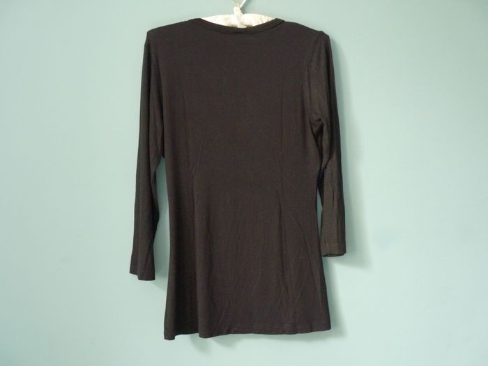 Pull Femme Morgan M 38 Noir ML TBE coeur argenté - photo numéro 3