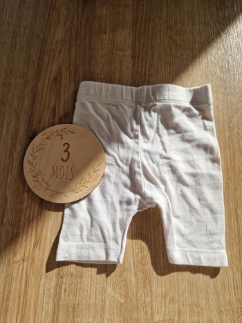 Legging short blanc - 3 mois