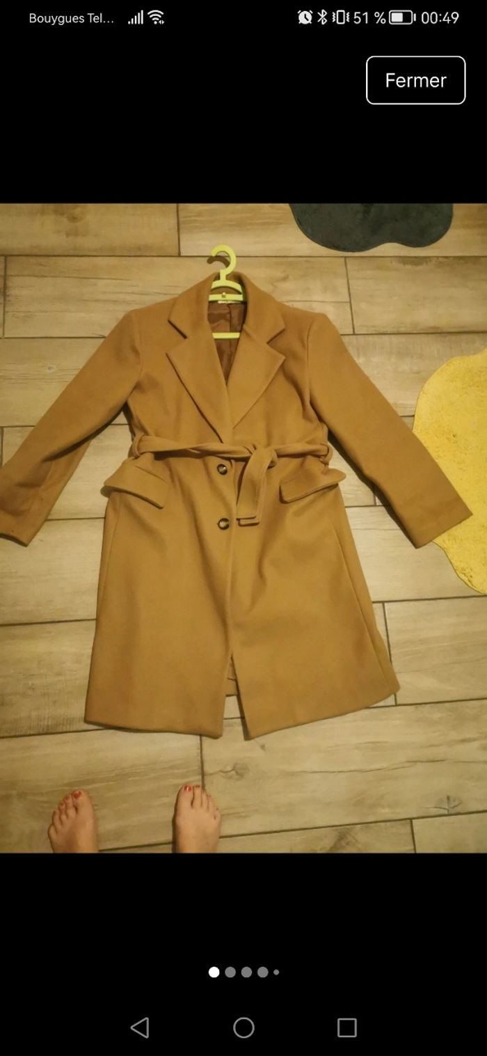 Manteau beige camel - photo numéro 8