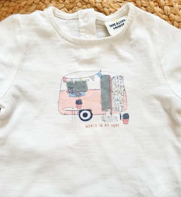 Ensemble T-shirt Short Tape à l'œil 6 mois - photo numéro 2