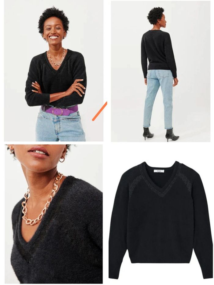 Pull noir col V Promod taille 38 - photo numéro 9