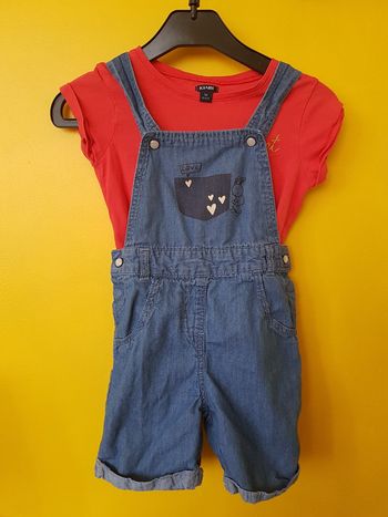 Ensemble salopette short T-shirt