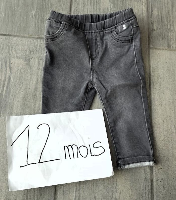 Lot n°305 Pantalon type Jeans fille 12 mois Obaïbi