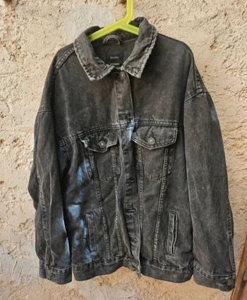 Veste en jean oversize grise