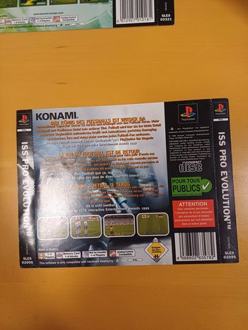 Jaquette arrière ISS Pro evolution - PlayStation 1