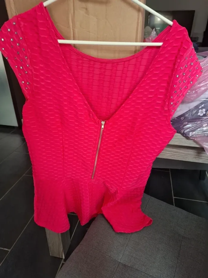 T-shirt rose/fuchsia - photo numéro 2