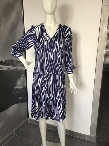 Robe vintage marine et blanc