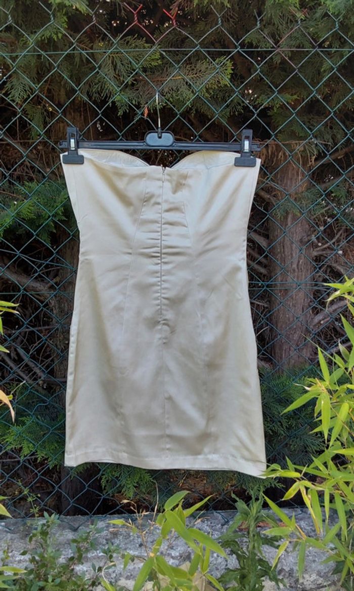 Robe habillée bustier en satin beige LPB  T36/38 - photo numéro 8