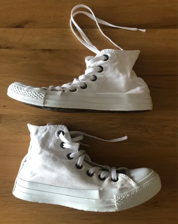 Converse blanches montantes pointure 37 - photo numéro 2