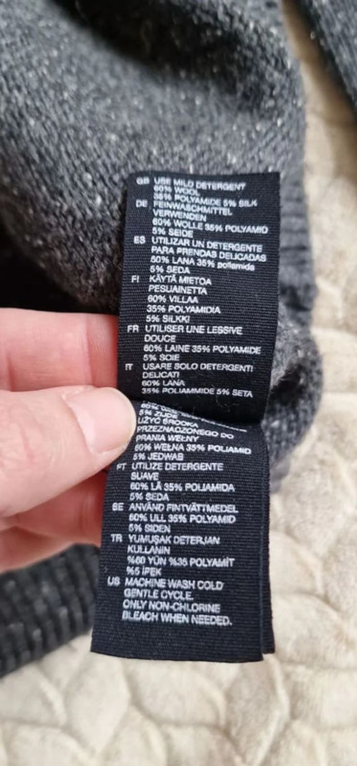 Pull en laine "& other stories" taille S ou 36 gris chiné col asymétrique - photo numéro 6