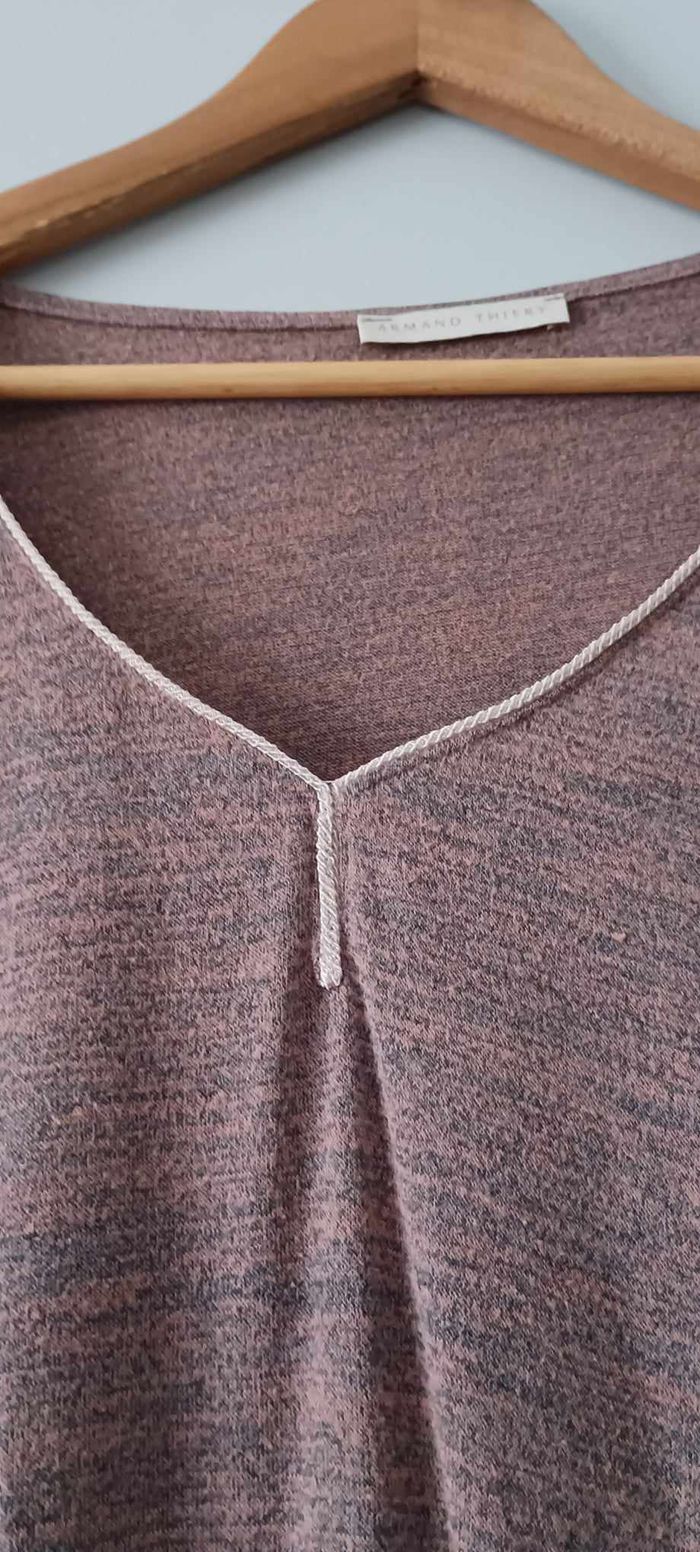 T-shirt rose chiné manches 3/4 col V Armand Thiery Taille 5 - photo numéro 2