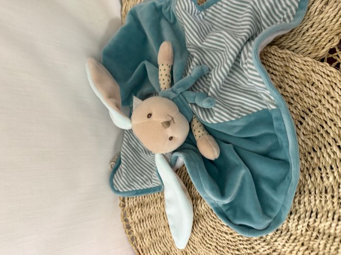 Doudou plat lapin bleu - Baby Bunny Baby Rug Bukowski - photo numéro 2