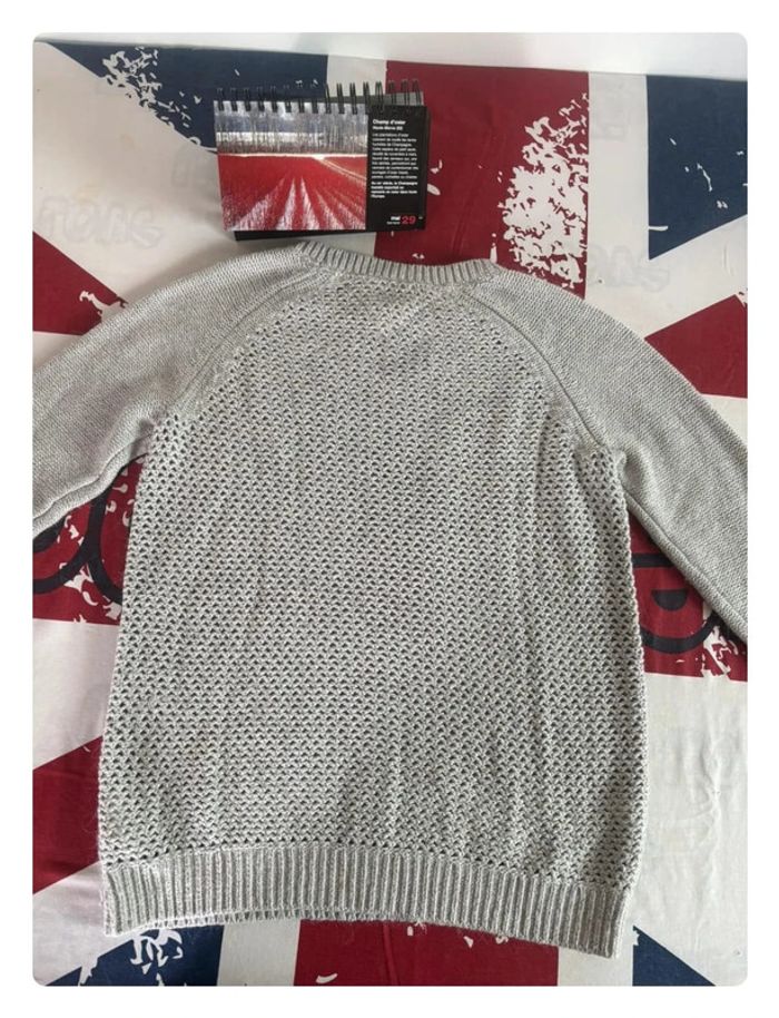 Pull Torsadé Tommy Hilfiger taille L gris motif broderie - photo numéro 17