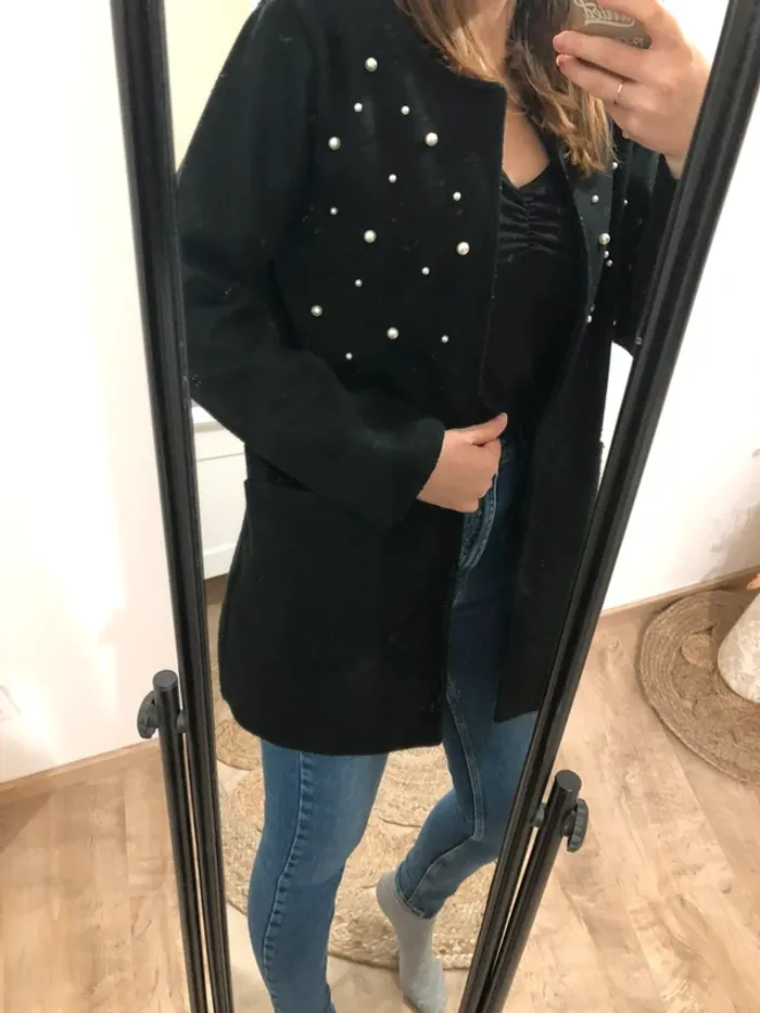 Trench noir coton