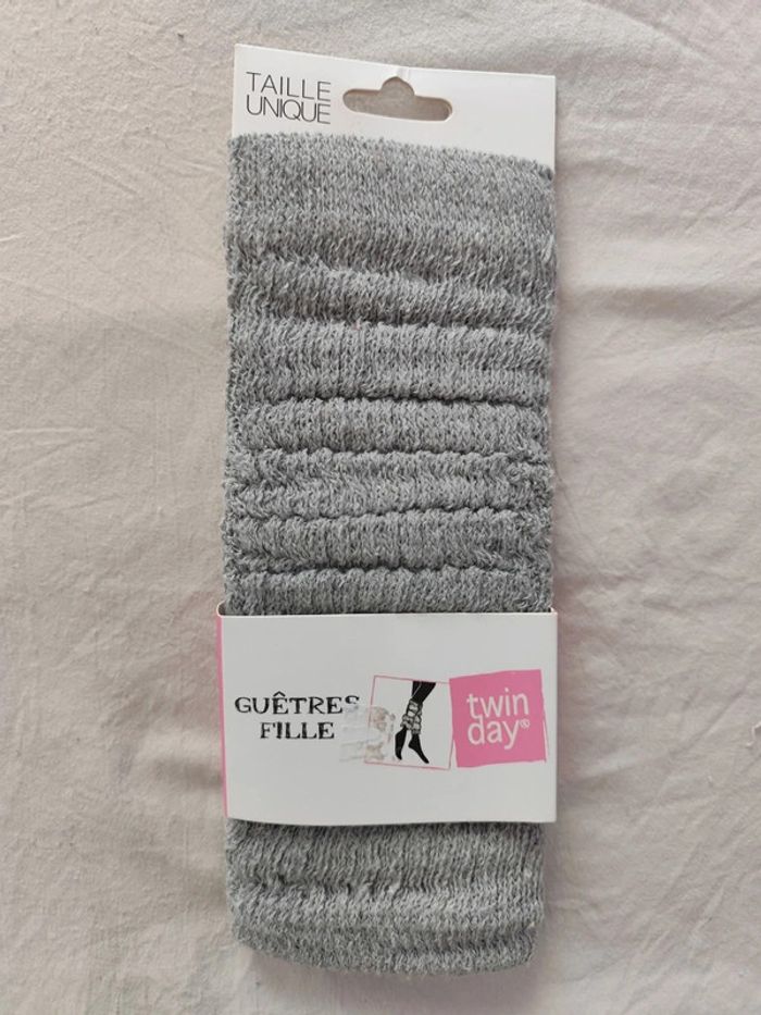 Guêtres gris fille taille unique neuf