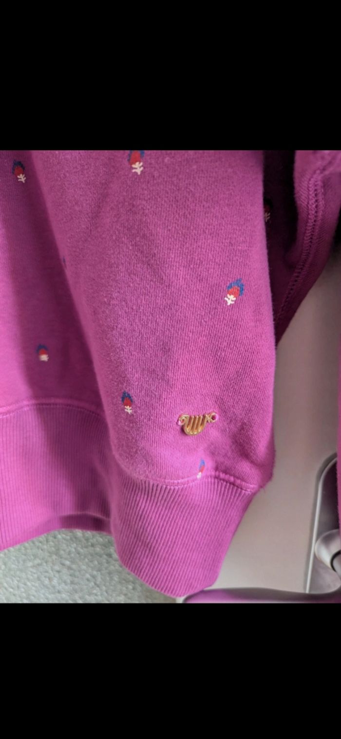 Sweat pull rose/violet vintage à motif - photo numéro 4