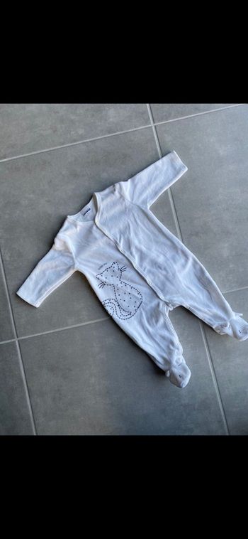 Pyjama ventral velours mixte Chat 3 mois