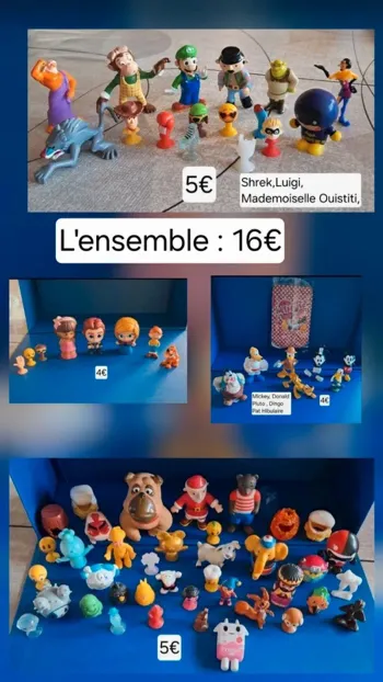 Lot de figurines personnages de dessins animés