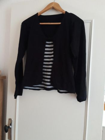 Pull 2 en 1 rayé