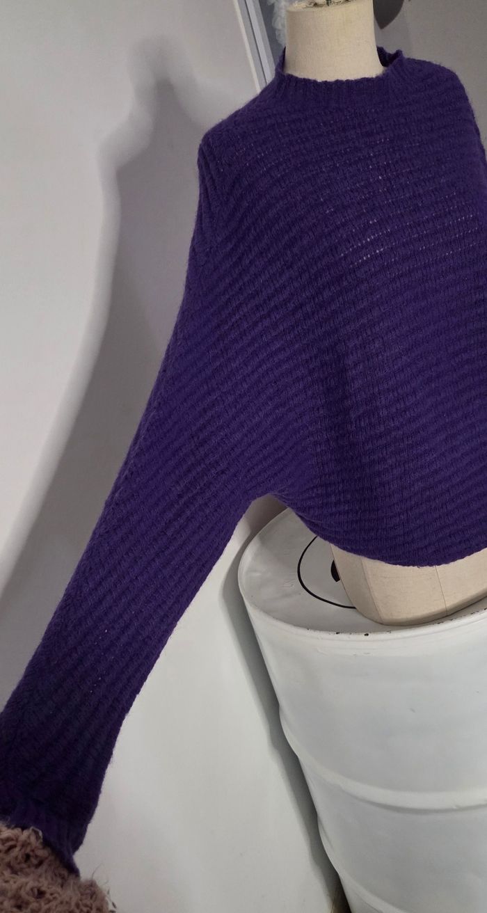 MAJE – Pull Mousse Violet Mohair & Alpaga – T1 – Made in Italy – Luxe Douillet - photo numéro 5