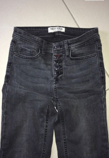 Jeans noir anthracite taille haute 32