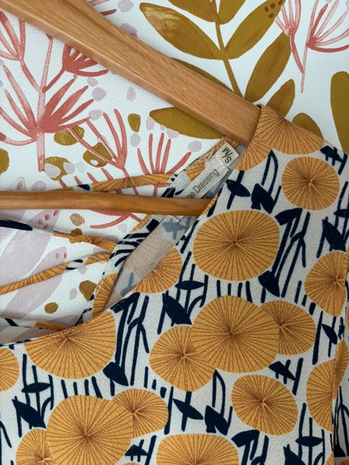 Blouse fleuris moutarde vintage dressing - photo numéro 3